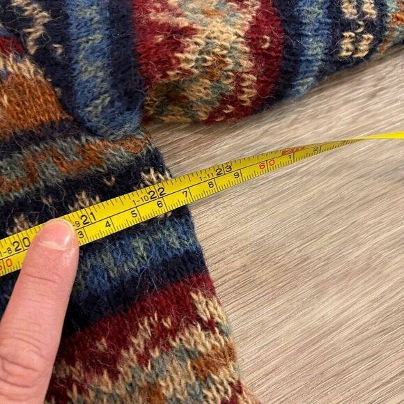 SAGA Vintage 90s Streetwear Womens Fair Isle Knit Cardigan Sweater sz L - Picture 9 of 10